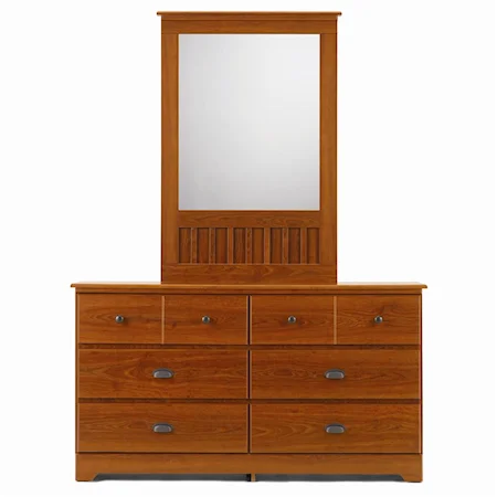 6-Drawer Dresser & Framed Mirror